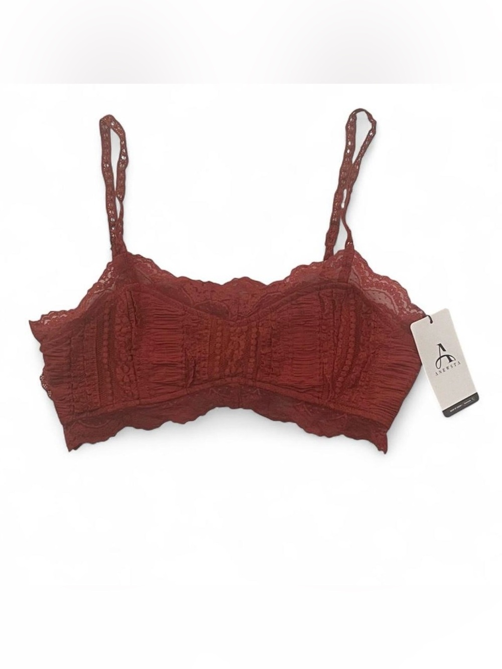 NWT Anewsta Lace Bralette in Orange Red size L